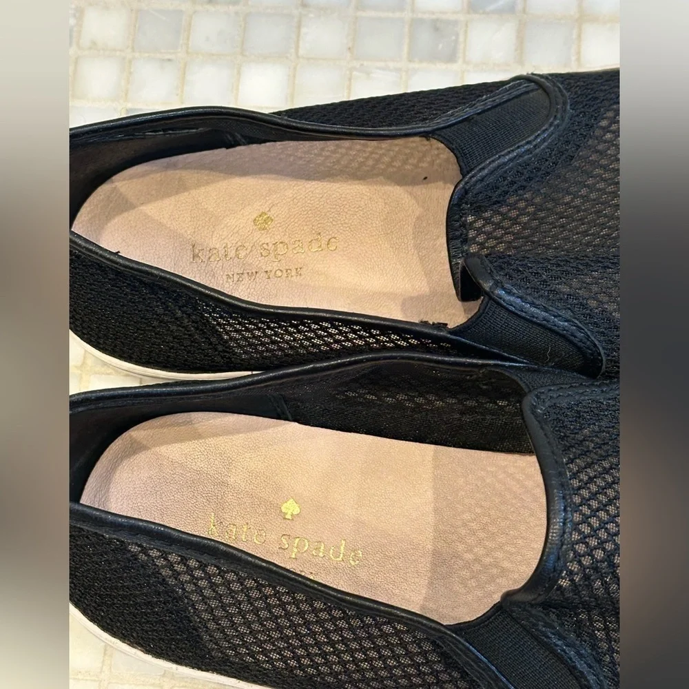 Kate Spade Women’s Black Sallie Mesh Slip-On Sneakers Size 10